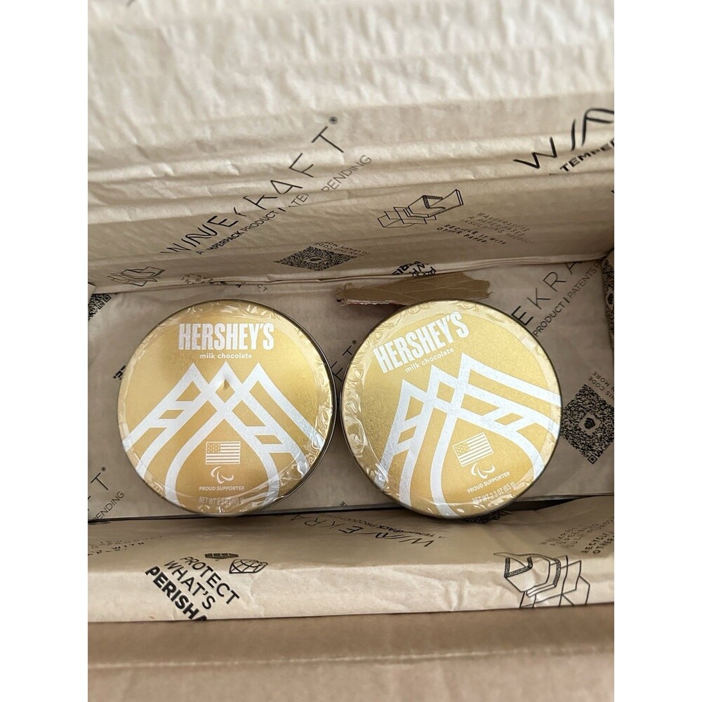 Lot Of 2 - Hersheys Team USA Paralympics Chocolate Medal Tin IN HAND SEALED
